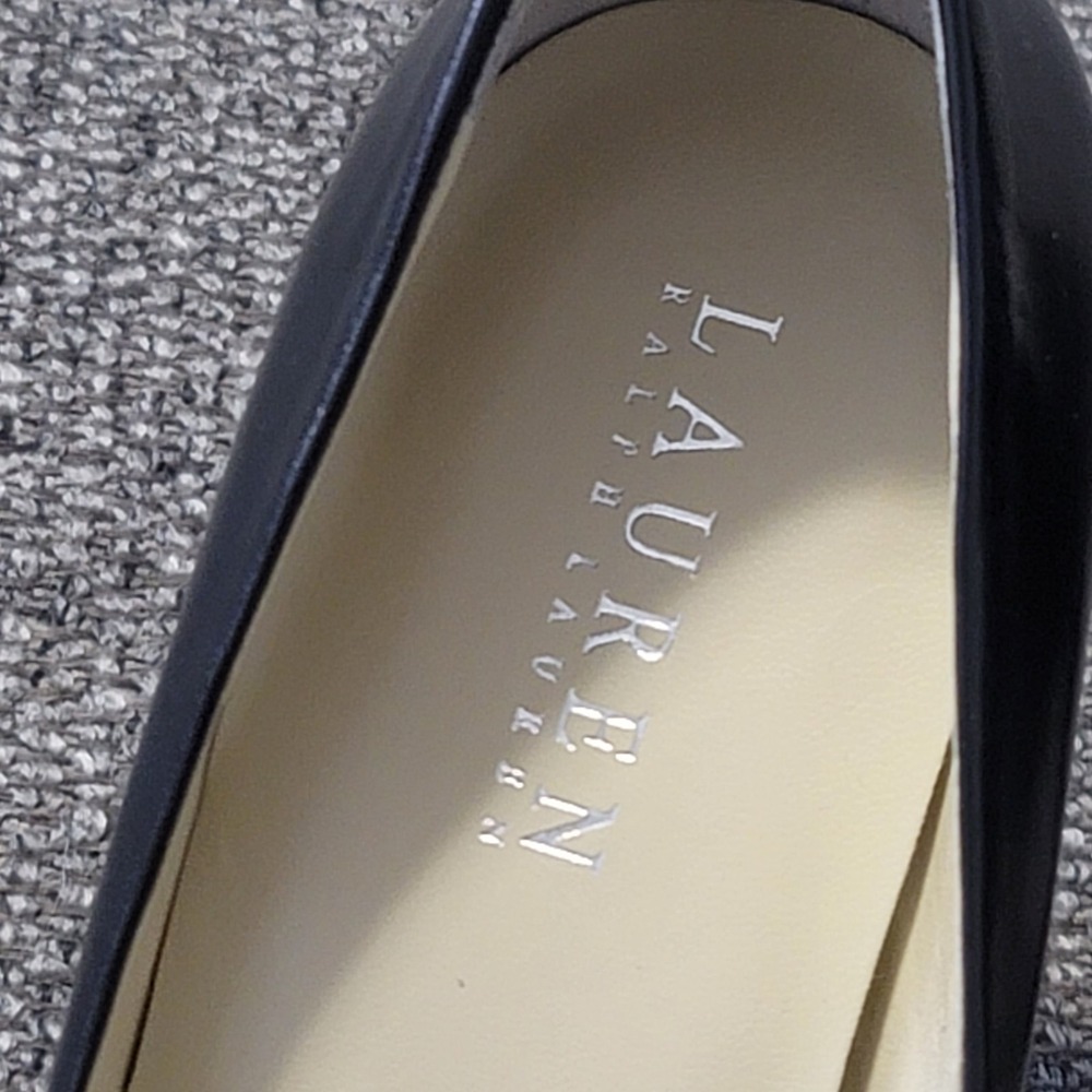 Lauren Ralph Lauren Women's Zamora Black Kidskin Slip On Pump Heels Size 8.5B - Picture 9 of 10